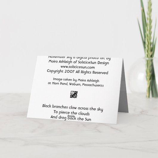 11月の空 カード (裏面)