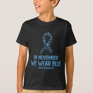 11月の糖尿病啓発活動バタフライリボン Tシャツ