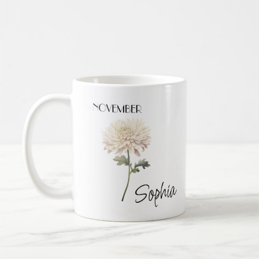 11月の花 カスタマイズギフト コーヒーマグカップ (左)
