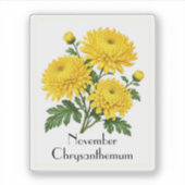 11月の菊の花ステッカー シール (正面)