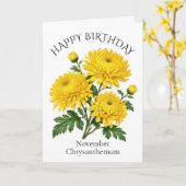 11月の菊の誕生日 カード (黄色い花)