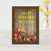 11月の誕生日カード カード (黄色い花)