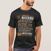 11月の誕生日贈生まれり物 –  11月の蠍座 Tシャツ (正面)