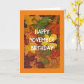 **11月の誕生日**離れ離れ離れ! カード (黄色い花)