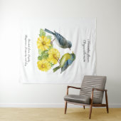 11月の誕生月の花 クリサンセマム 鳥 タペストリー (インサイチュ(横))