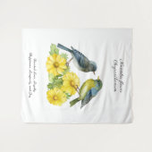 11月の誕生月の花　菊の鳥 タペストリー (正面(横))