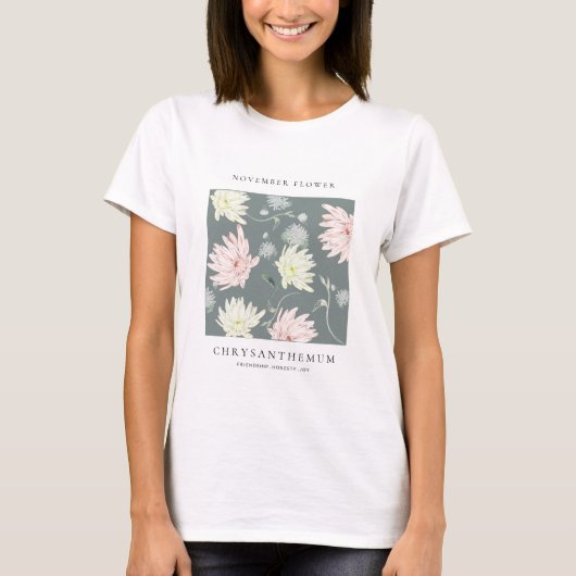 11月の誕生月フラワーのTシャツ Tシャツ (正面)