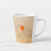 11月の誕生石と花 – 美しい線 カフェラテマグ (右)