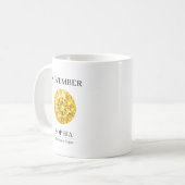 11月の誕生石の名前入りトパーズ コーヒーマグカップ (正面左)