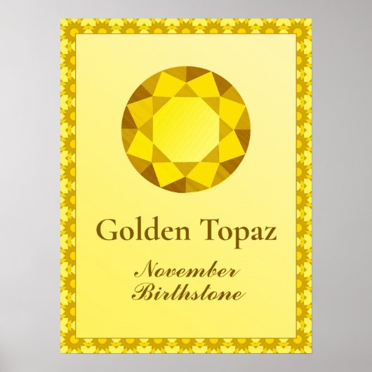 11月の誕生石イラストレーション- Topaz ポスター (正面)