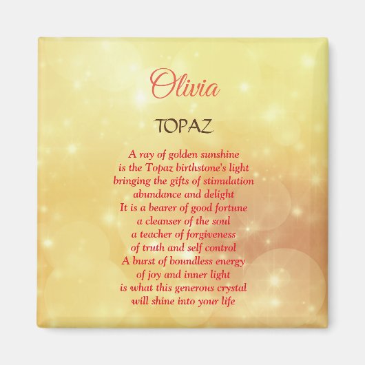 11月の誕生石トパーズデザイン マグネット (正面)