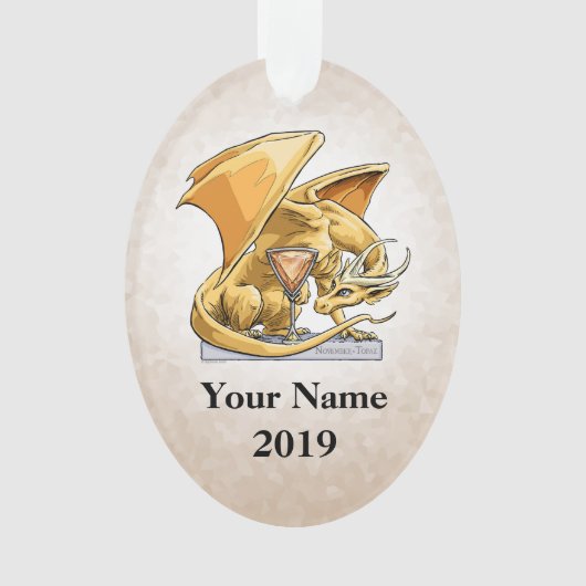 11月の誕生石ドラゴン – Topaz オーナメント (正面)