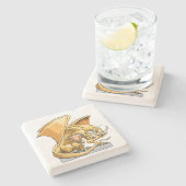 11月の誕生石龍:トパーズ ストーンコースター (横)