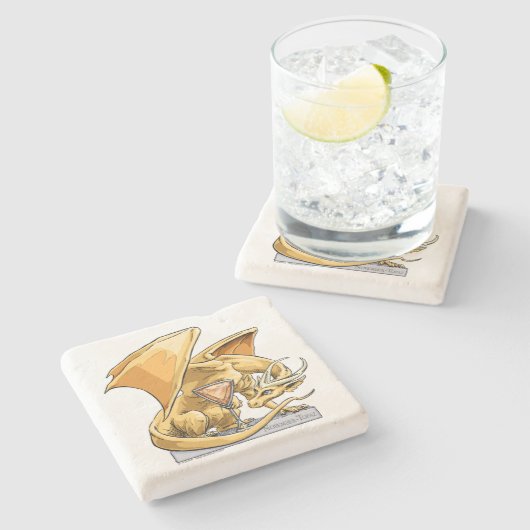 11月の誕生石龍：トパーズ ストーンコースター (横)