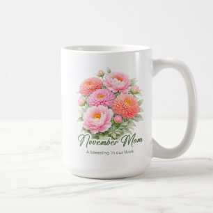 11月の誕生花にインスパイアされたママ用ラップ コーヒーマグカップ