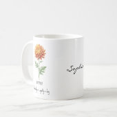 11月の誕生花マグ - キク コーヒーマグカップ (正面左)