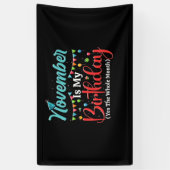 11月は私の誕生日は11月の全体 横断幕 (縦)