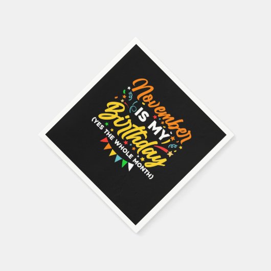 11月は私の誕生日11月B スタンダードカクテルナプキン (角)