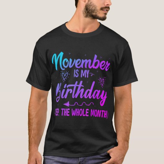 11月は私の誕生日Yes Tシャツ (正面)