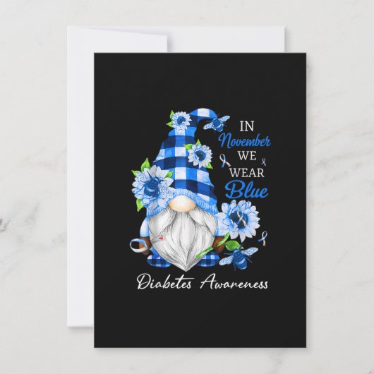 11月は青い帽子をかぶって 糖尿病の意識を高める 招待状 (正面)