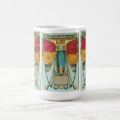 11月アールヌーボースタイルとMums、黄色のトパス コーヒーマグカップ (中央)