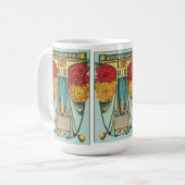 11月アールヌーボースタイルとMums、黄色のトパス コーヒーマグカップ (正面左)