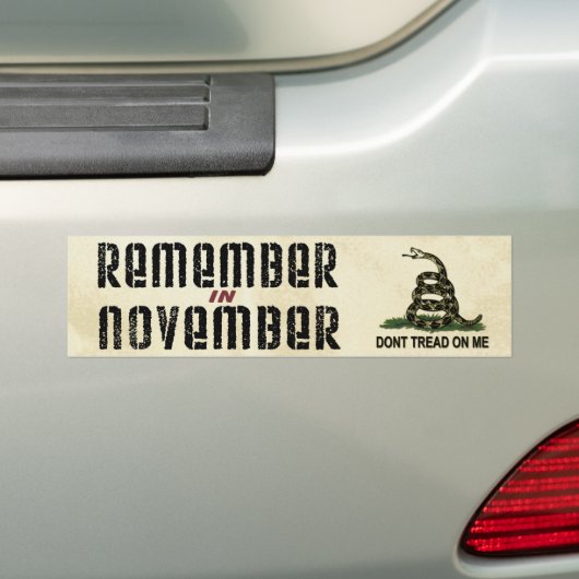 11月ガズデンの旗で覚えて下さい バンパーステッカー (車上)