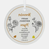 11月キク牡丹誕生日記念 ガラスオーナメント (裏面)