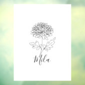 11月パーソナライズされた菊誕生花 ウィンドウサイン (シート3)