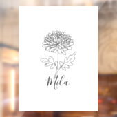 11月パーソナライズされた菊誕生花 ウィンドウサイン (シート2)