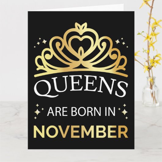11月生まれの女王は私たち カード (黄色い花)