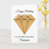 11月誕生日カード – トパーズ カード (黄色い花)