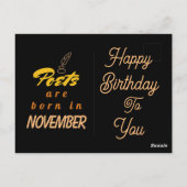 11月誕生日引用文詩人生まれは11月である ポストカード (裏面)