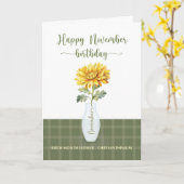 11月誕生日菊誕生月花 カード (黄色い花)