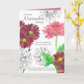 11月誕生日誕生月フラワーフロログラフィー カード (黄色い花)