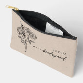 11月誕生月花の花嫁パーソナライズされたメイド アクセサリーポーチ (見開き)