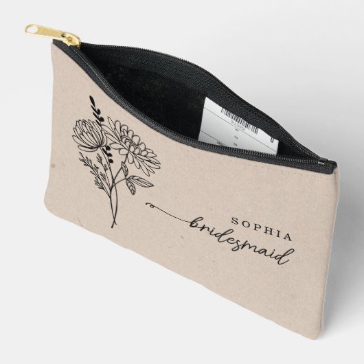 11月誕生月花の花嫁パーソナライズされたメイド アクセサリーポーチ (見開き)