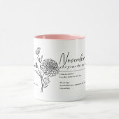 11月誕生月花ミニマル菊 マグカップ (中央)