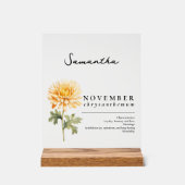 11月誕生月花菊 アクリルサイン (正面)