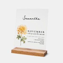 11月誕生月花菊 アクリルサイン