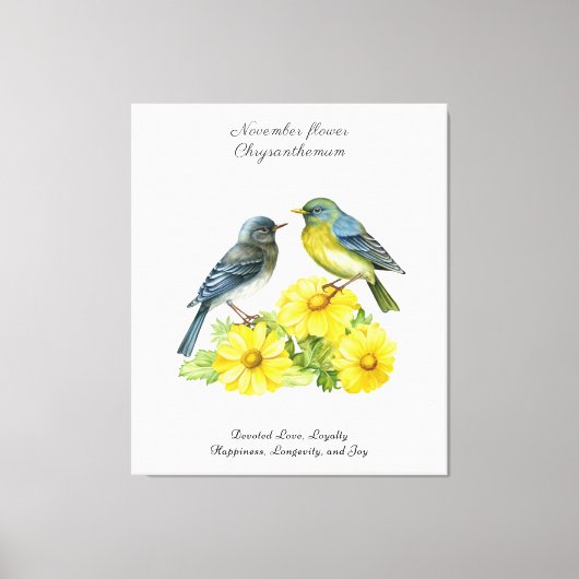11月誕生月花菊 キャンバスプリント (正面)