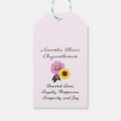 11月誕生月花菊 ギフトタグ (裏面)