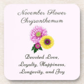 11月誕生月花菊 コースター (正面)
