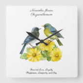 11月誕生月花菊 スクエア壁時計 (正面)