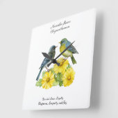 11月誕生月花菊 スクエア壁時計 (傾斜)