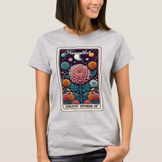 11月誕生月花菊Tシャツ Tシャツ (正面)