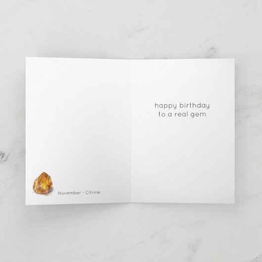 11月誕生石シトリン誕生日カード カード (内部)