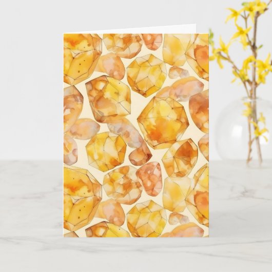 11月誕生石シトリン誕生日カード カード (黄色い花)
