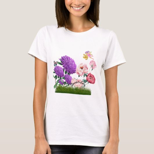 11月誕生花と石 Tシャツ (正面)