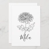 11月誕生花の菊　オリジナル 招待状 (正面/裏面)